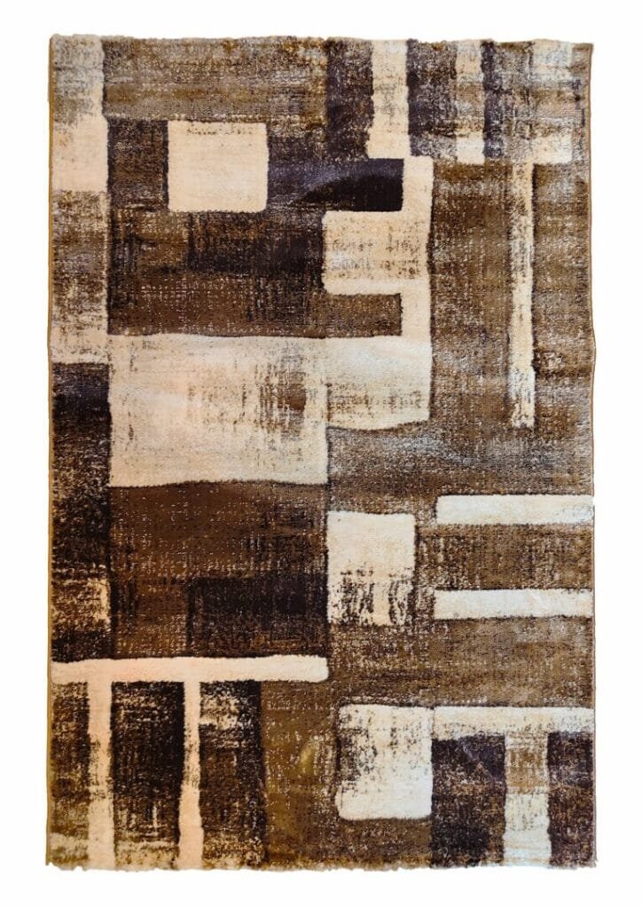 Coffee Cascade Geometric Rug | Designer rug by Colorful Decor