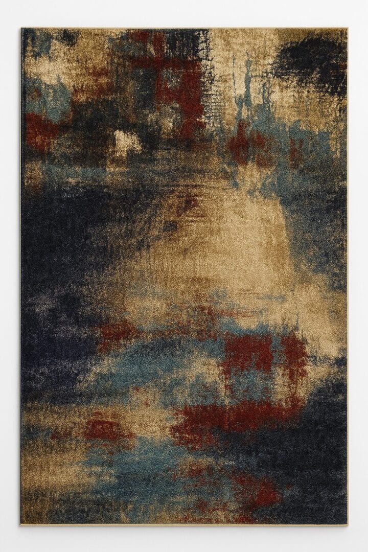 Wool rug Midnight Burn hand woven craftsmanship