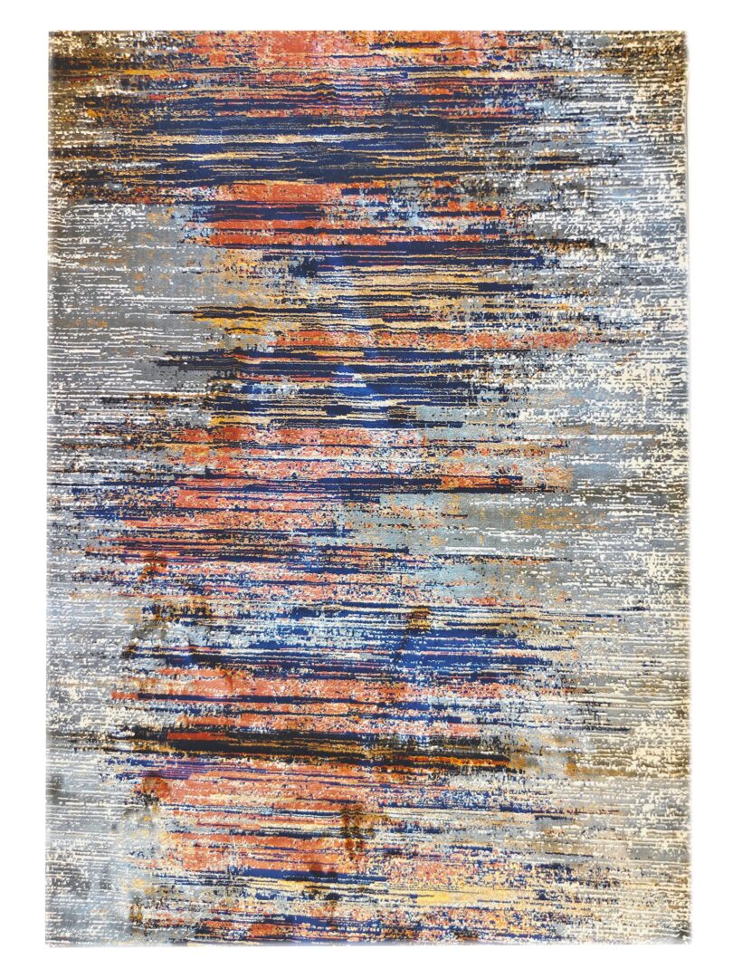 Sunrise Modern Abstract Handmade Wool Rug - Made in Badohi natural Fibers